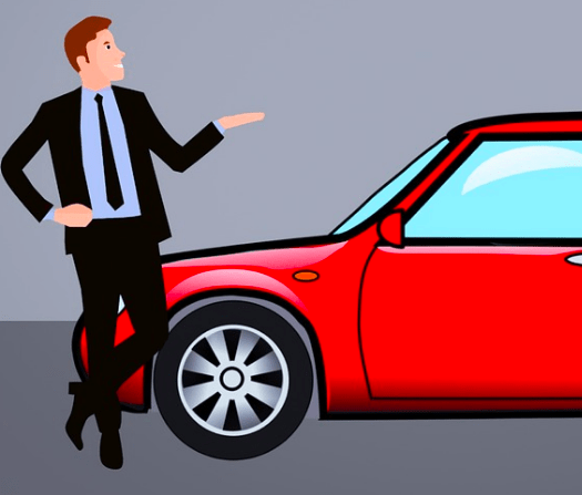 Cartoon car salesman.
