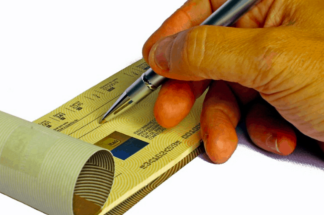 Cashing a check from a checking account.