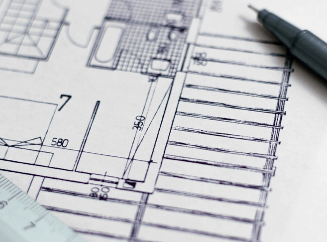 Blueprints from a home remodel.