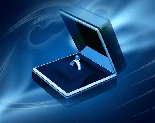 Engagement ring in a box