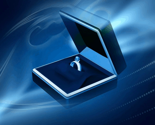 Engagement ring in a box