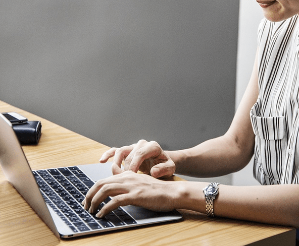 Getting a loan on the computer.