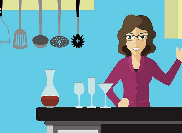 A woman saving money by dining at home