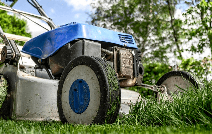 A mower used to cut a lawn.