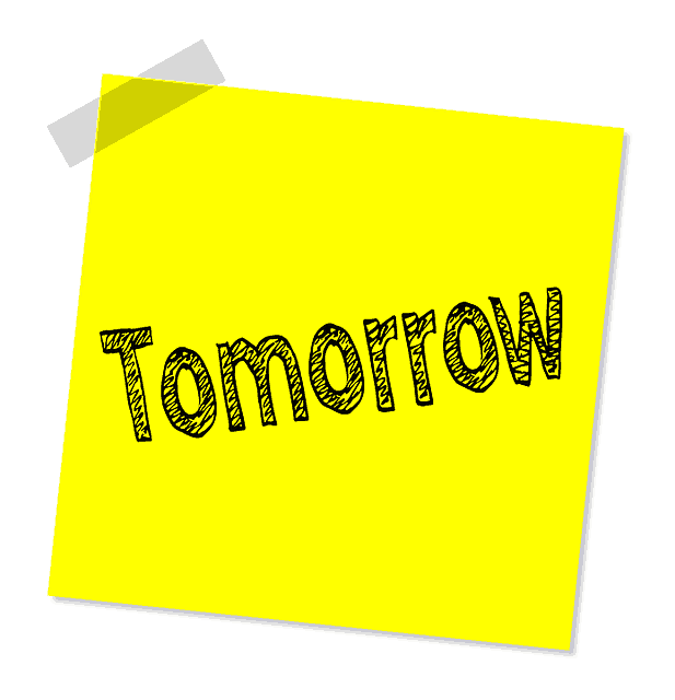 A note saying tomorrow or overnight.