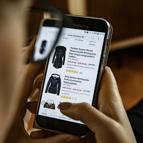 A person shopping online.