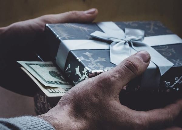 A surprise gift of money.
