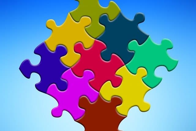 A puzzle that has been put together or consolidated.