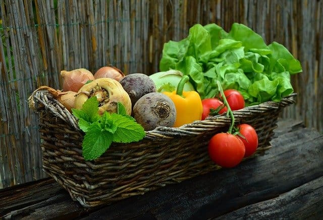 Healthy vegetables in a basket.
