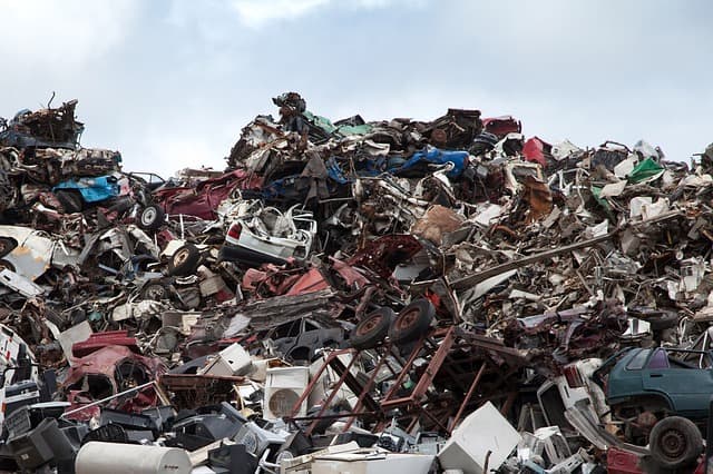 A pile of scrap metal.