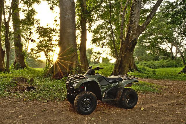 An ATV in the woods paid for with financing.
